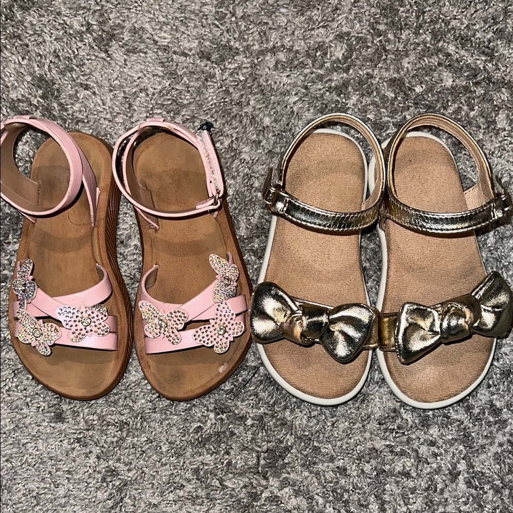 Pink and Gold Kids Sandals Set